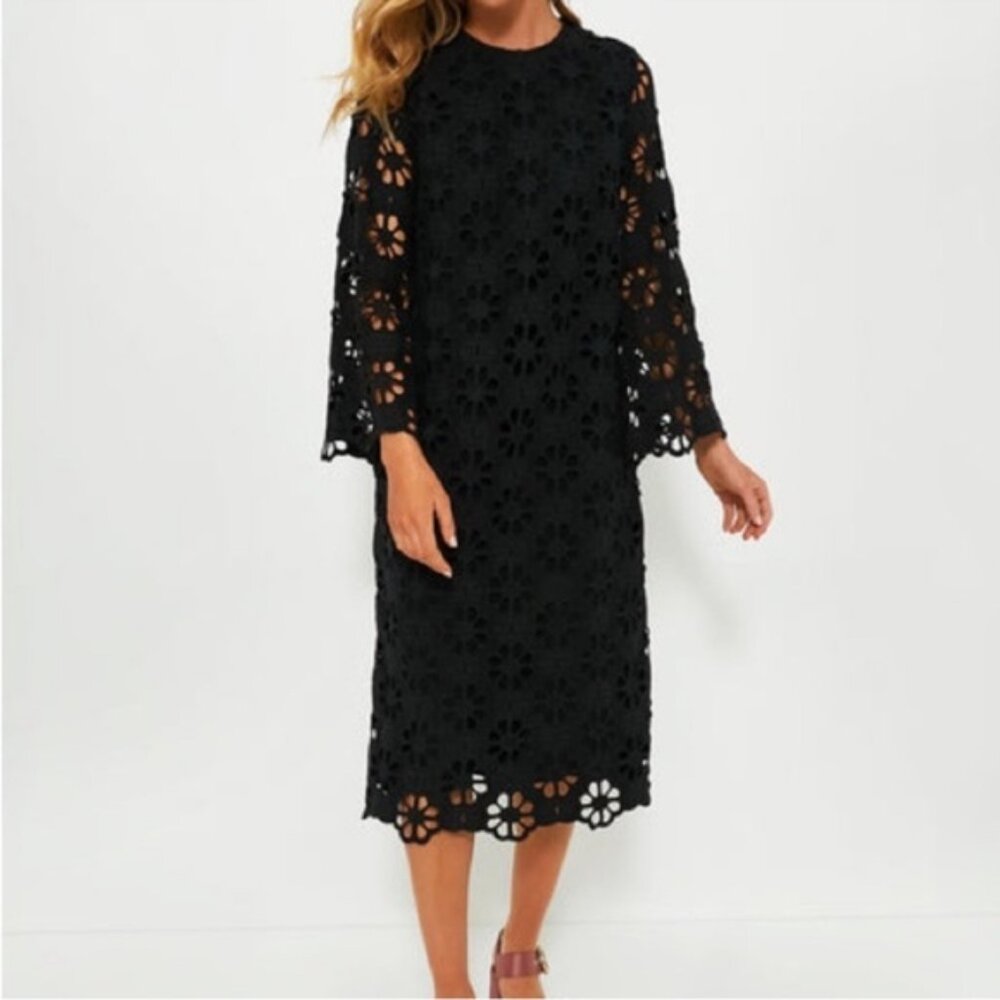 Noir Eyelet Hutton Midi Dress S